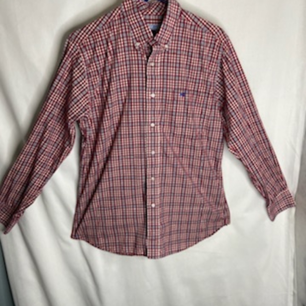 Heybo Outdoors Shirt Mens Size S Red Plaid Long Sleeve 100% Cotton